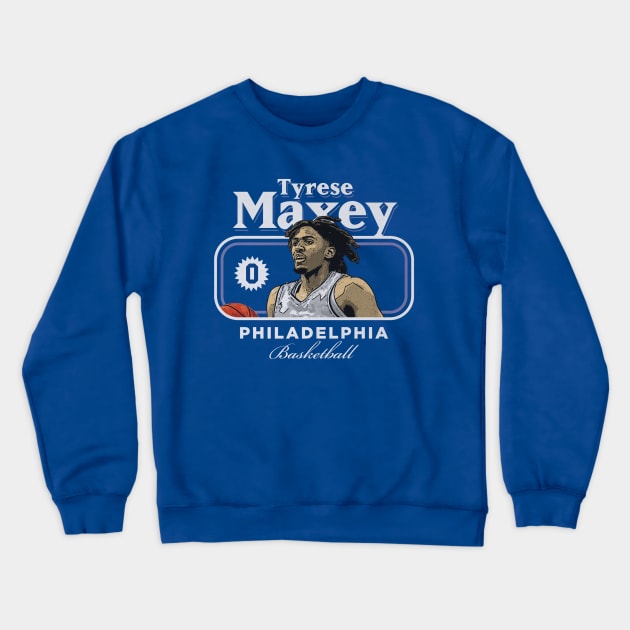 Tyrese Maxey Philadelphia Cover Crewneck Sweatshirt by ClarityMacaws